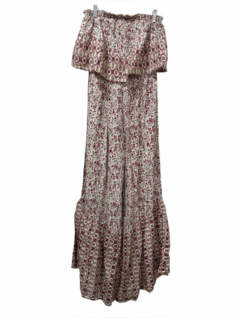 Japna‎ XS Floral Smocked Strapless Jumpsuit Bohemian 0004